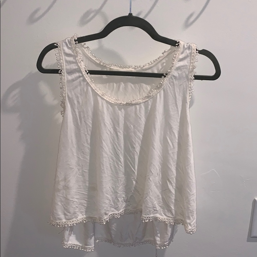 White cropped tank top